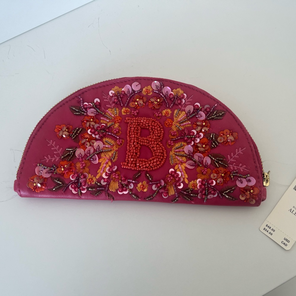 NWT - Anthropologie Monogram Crescent Pouch